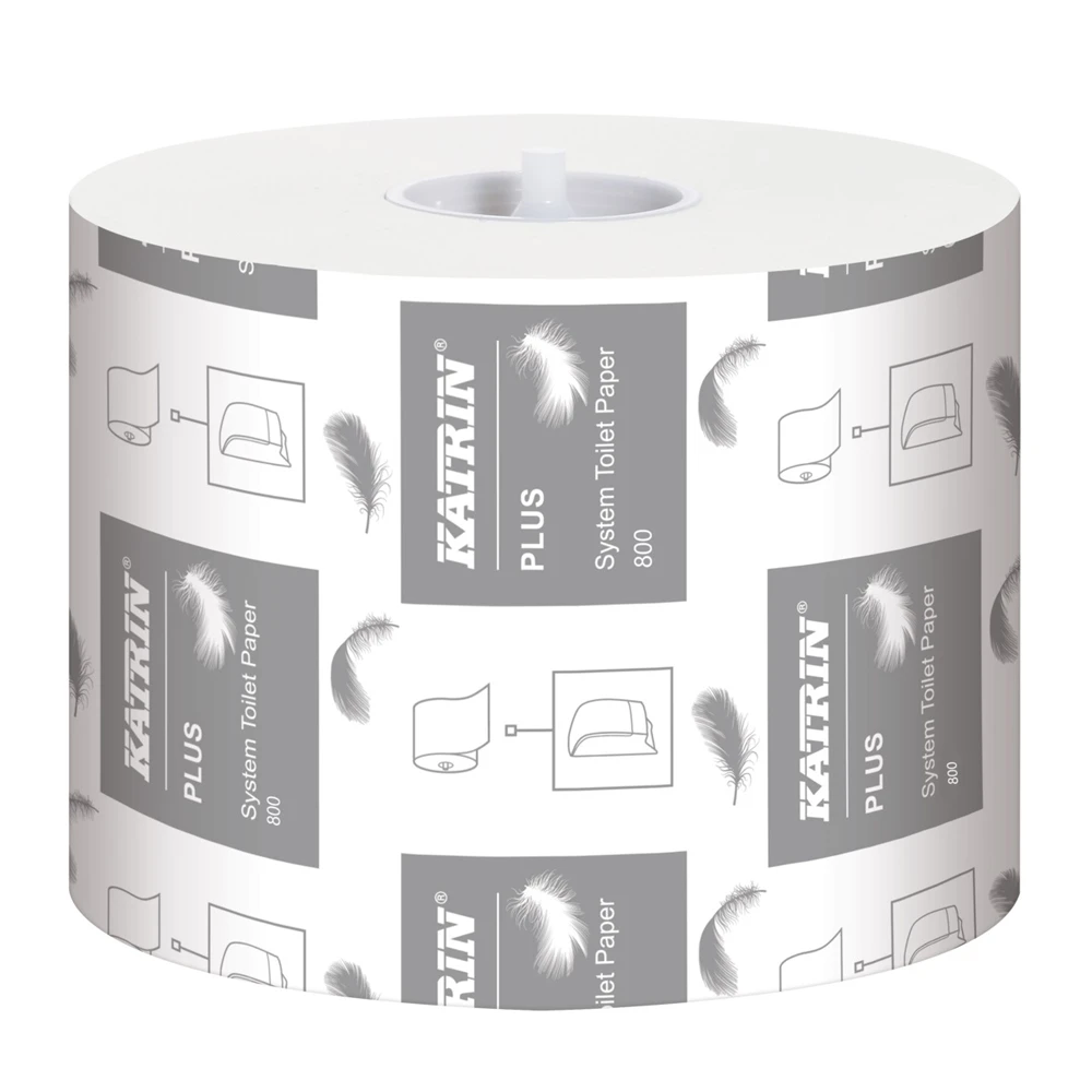  Katrin 66940 Plus System 800 Sheet Toilet Roll 2 Ply White