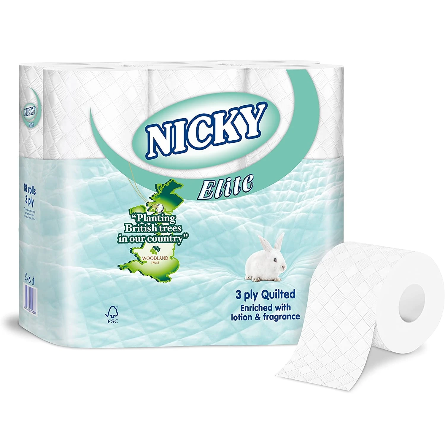 Nicky Elite 3Ply Quilted Toilet Tissue White