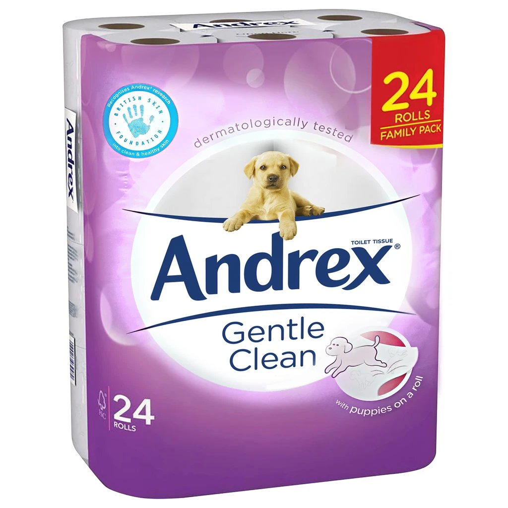  Andrex Gentle Clean Toilet Tissue White 