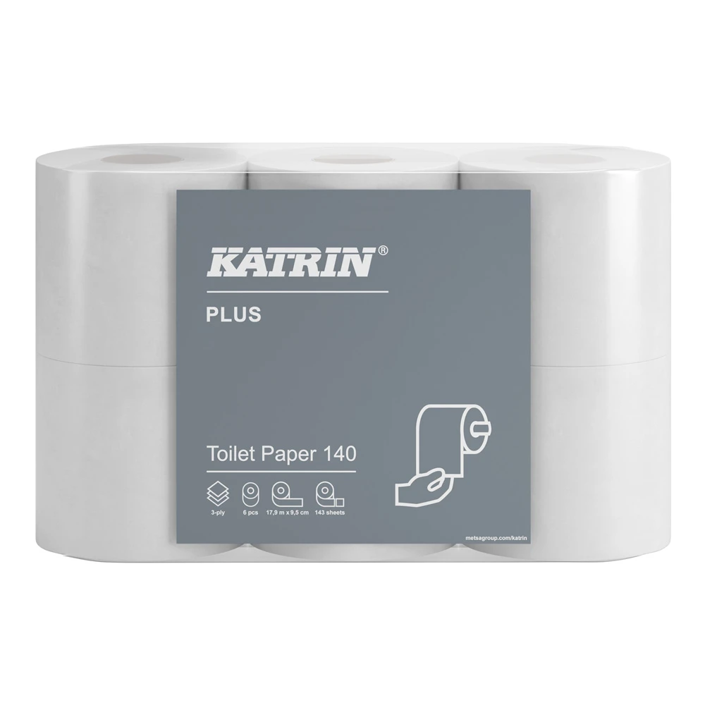  Katrin 53896 Plus Toilet Roll 143 Sheet 3ply White