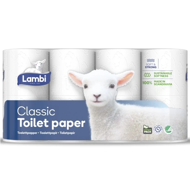 Lambi 54343 Classic 3Ply Toilet Rolls White