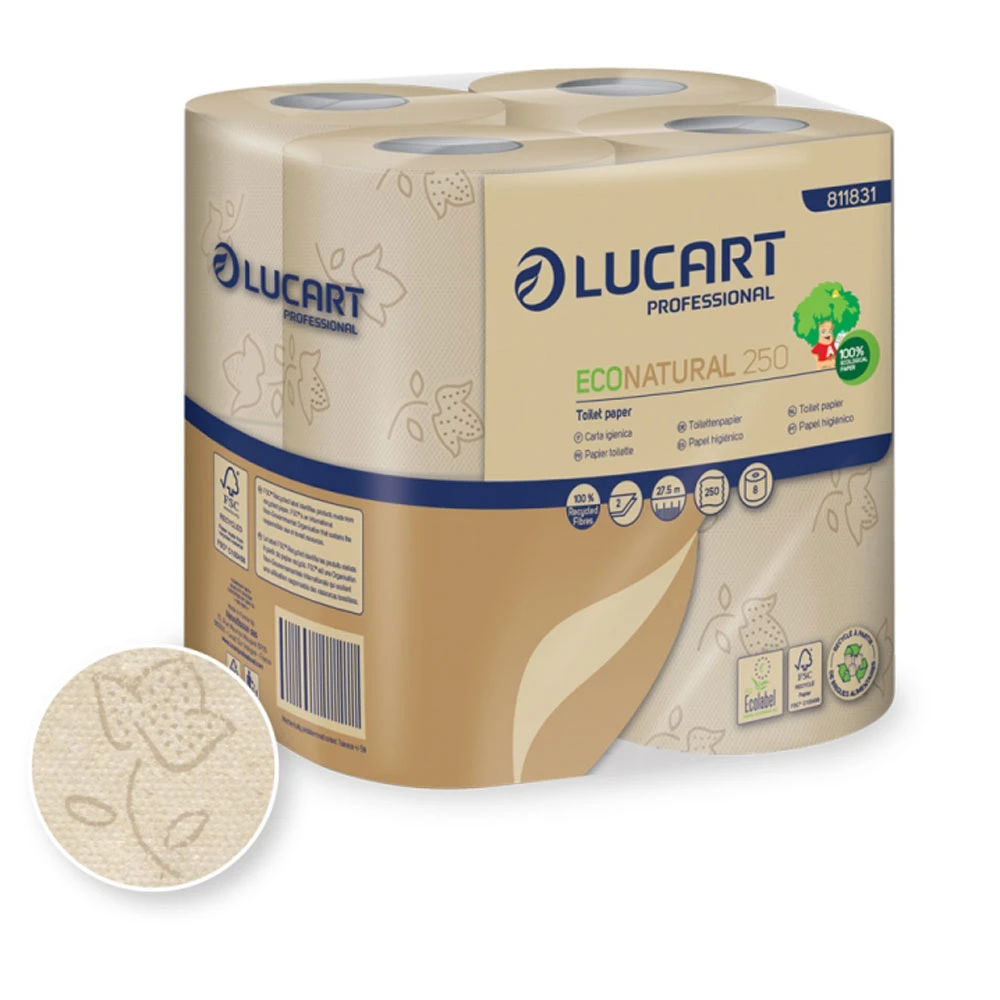  EcoNatural 250 Conventional Toilet Roll 2 Ply Natural