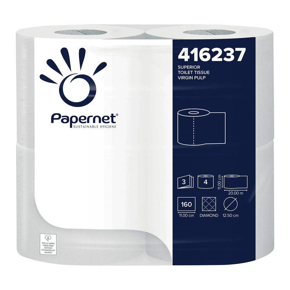 Papernet Superior Embossed 3 Ply Toilet Rolls 160 Sheets