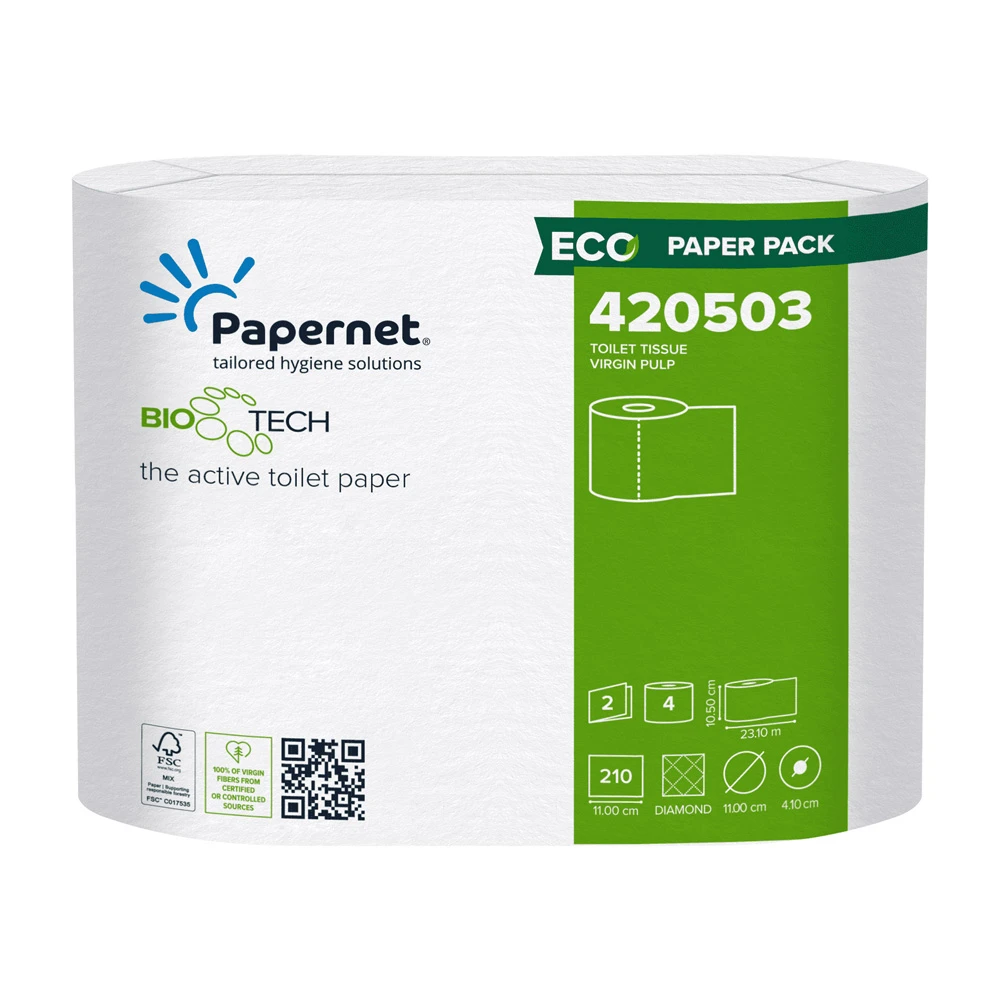  Papernet Bio Tech Embossed 2 Ply Toilet Rolls 210 Sheets