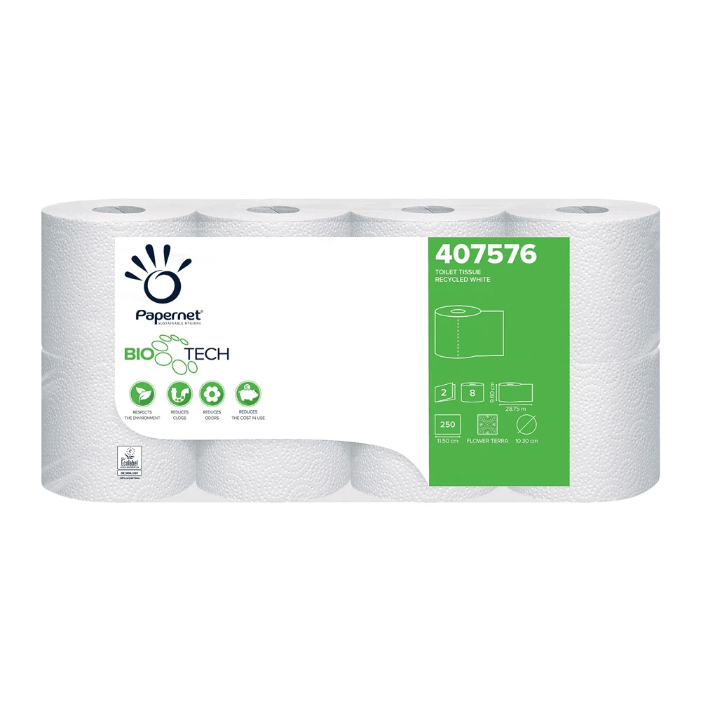  Papernet Bio Tech Embossed 2 Ply Toilet Rolls 250 Sheets