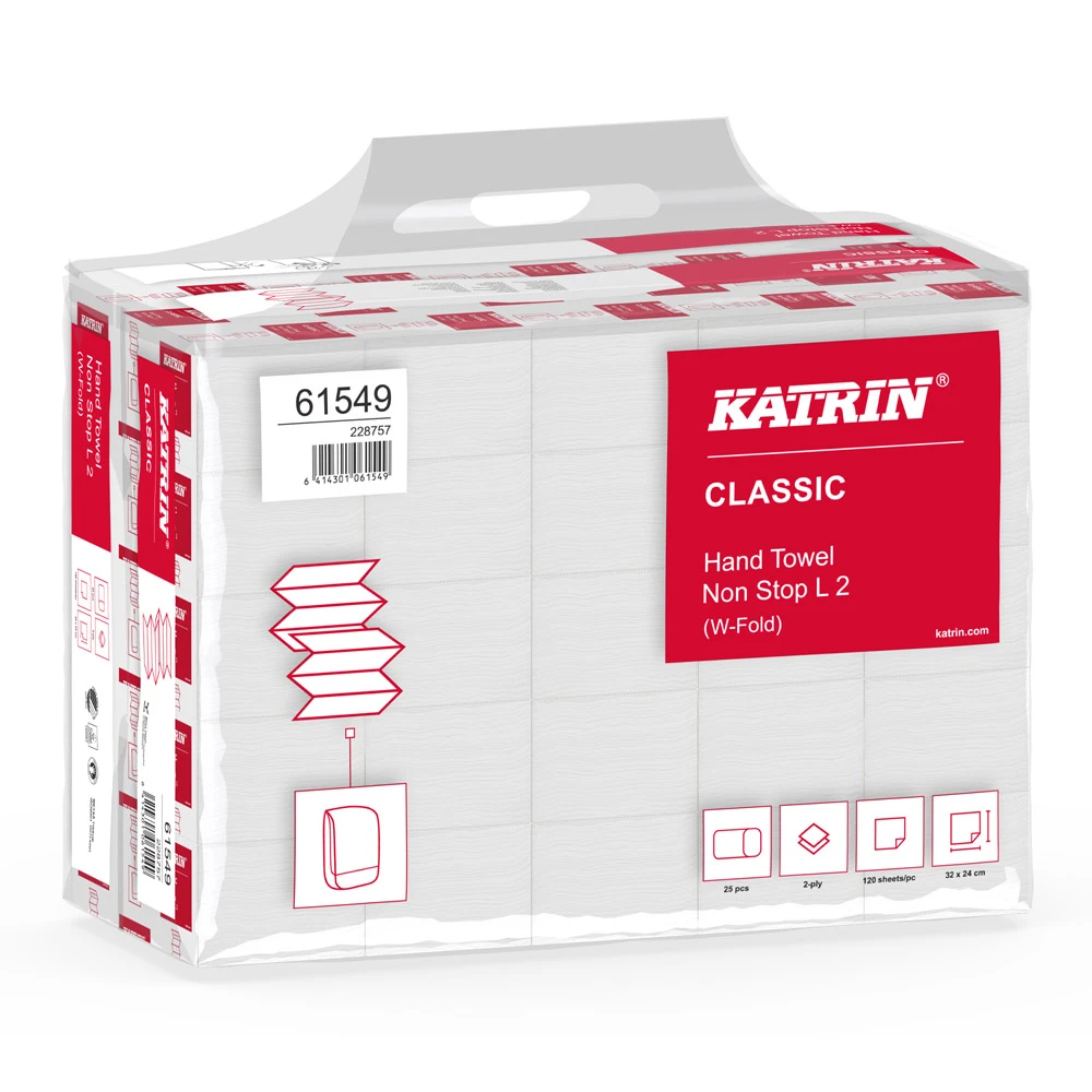 Katrin 61549 Classic Hand Towel Non Stop L2 2 ply Wide Handy Pack