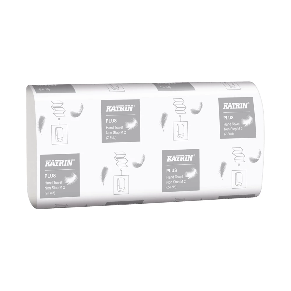  Katrin 61587 Plus Hand Towel Non Stop M2 2 Ply White Wide Handy Pack