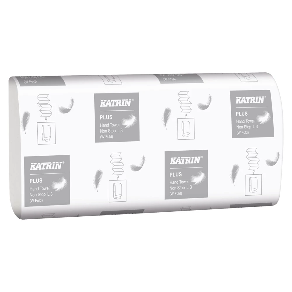  Katrin 61600 Plus Hand Towel Non Stop L3 3 Ply White Handy Pack