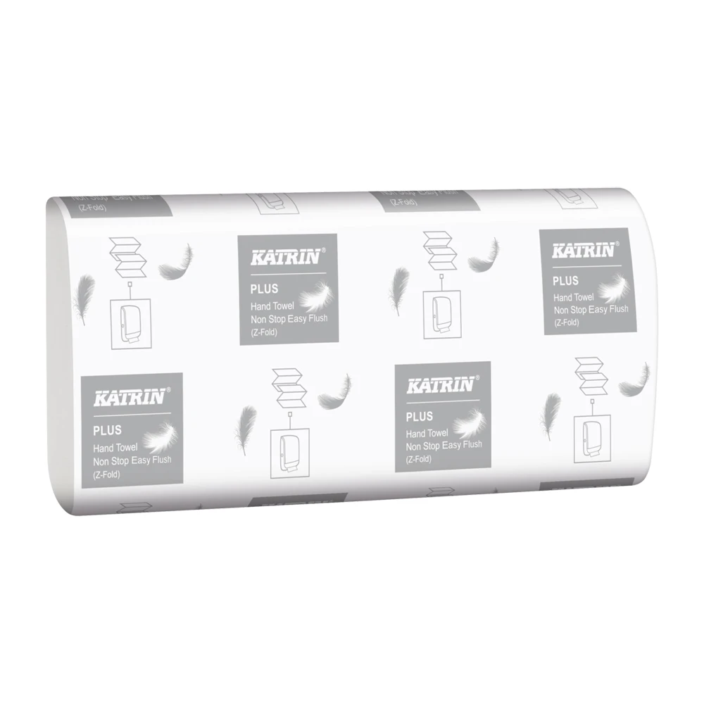  Katrin 61624 Plus Hand Towel Non Stop EasyFlush M2 2 Ply White Handy Pack