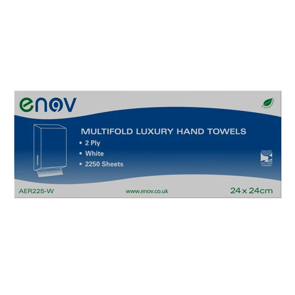 Enov Multifold Luxury Hand Towels 2 Ply White