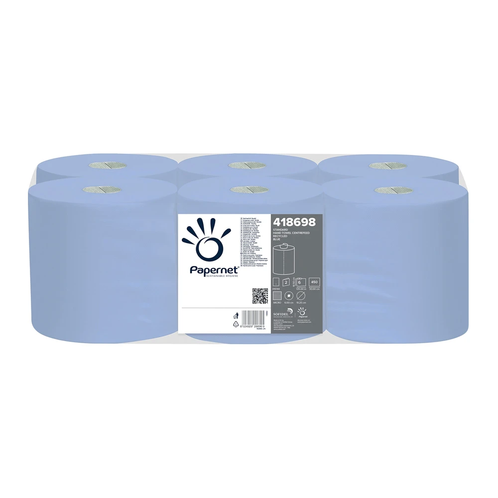  Papernet 418698 Centrefeed 2 Ply Tissue 135 M Blue