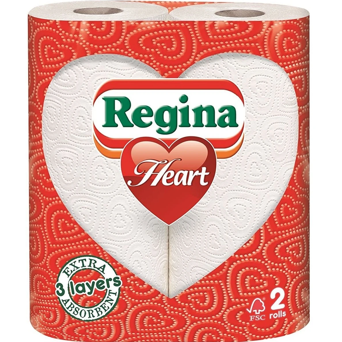  Regina Heart Kitchen Towels 3 Ply White 