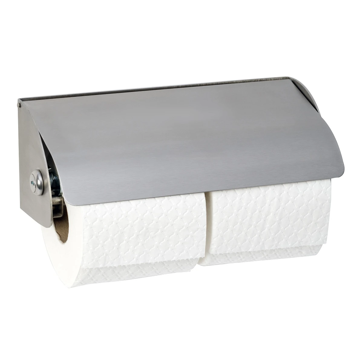 JanSan Double Toilet Roll Dispenser Satin Stainless Steel Finish