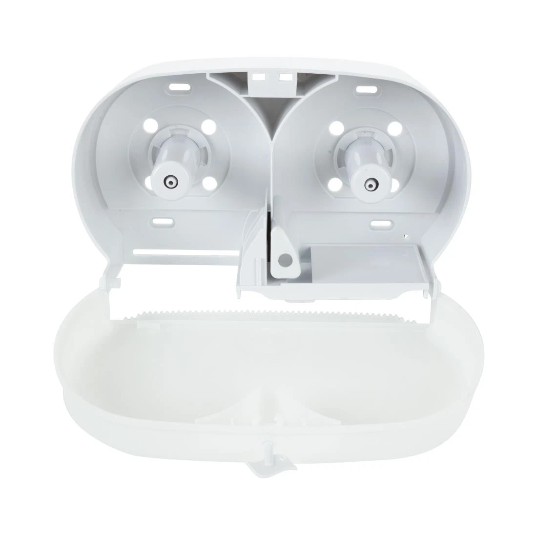 JanSan Dual Versatwin & Coreless Toilet Roll Dispenser White