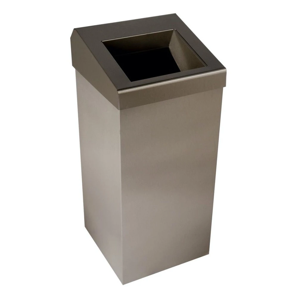  Enov Waste Bin with Chute Style Lid Stainless Steel 50 Litre