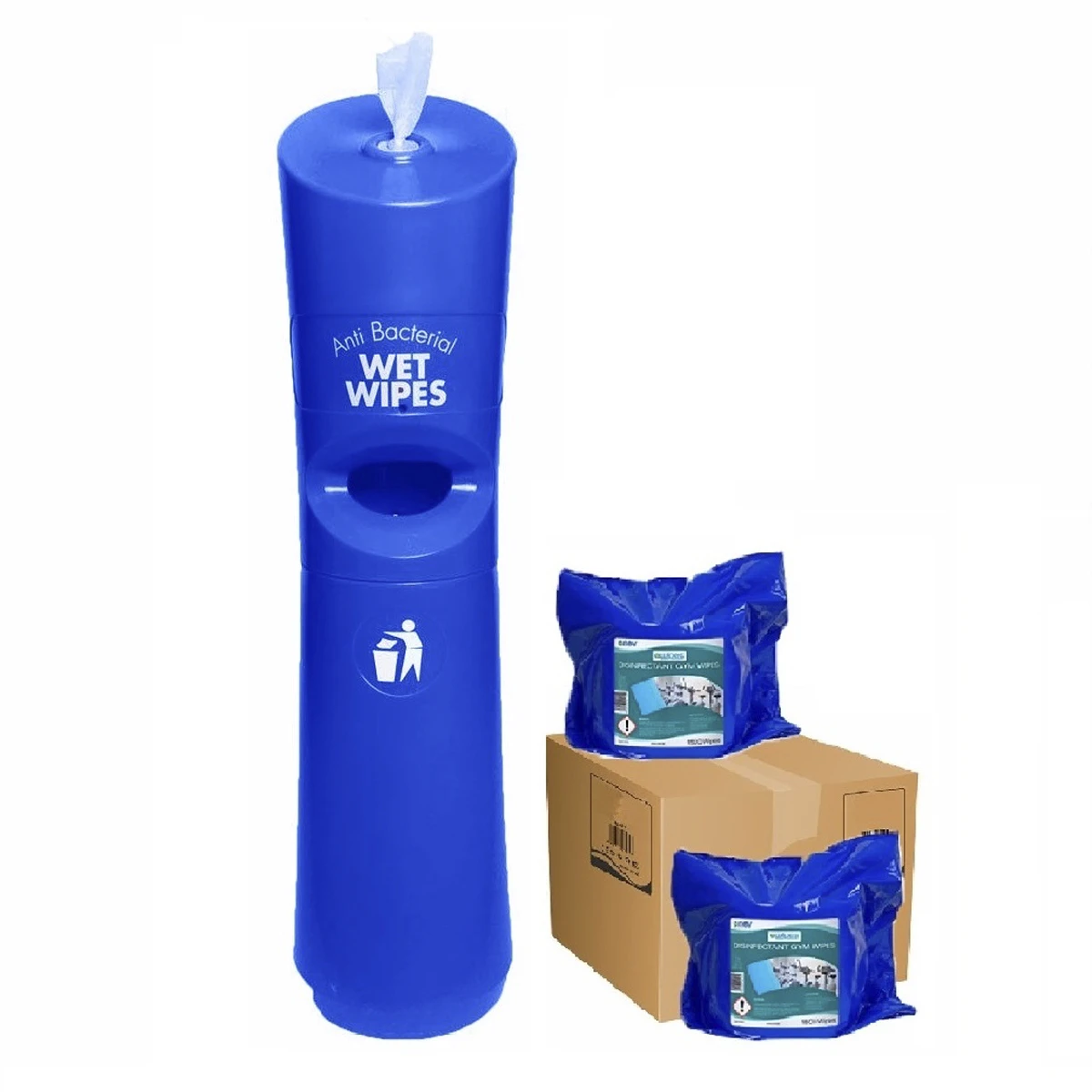  Freestanding Wet Wipe Dispenser Starter Kit Blue