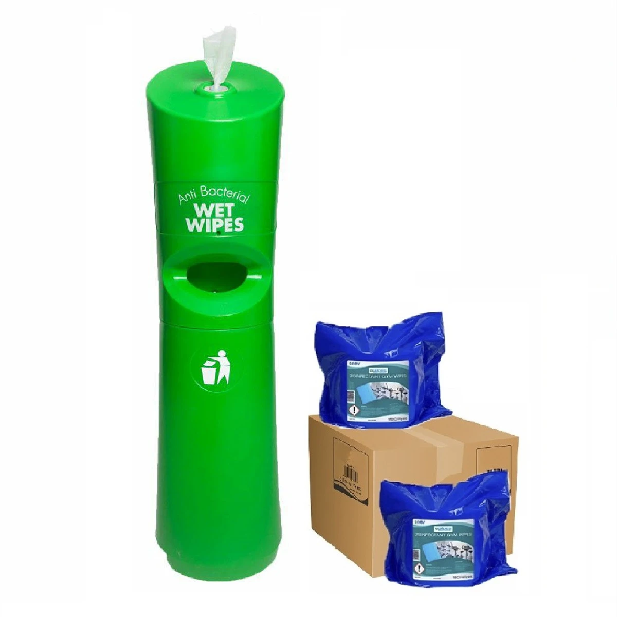  Freestanding Wet Wipe Dispenser Starter Kit Green