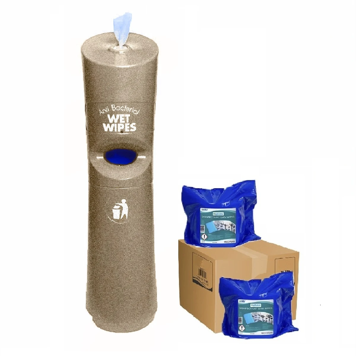  Freestanding Wet Wipe Dispenser Starter Kit Sandstone