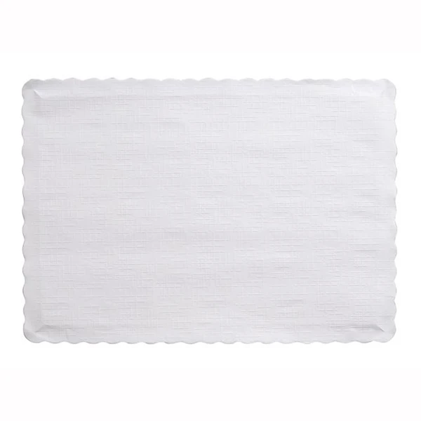  Placemats Embossed White 