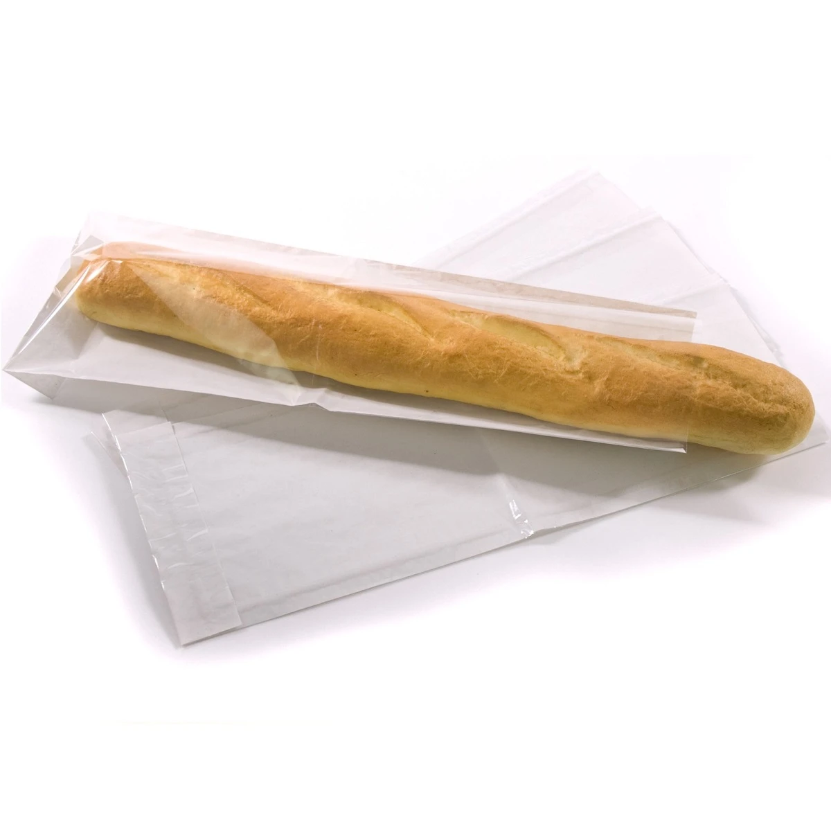 JanSan Baguette Paper Bags Film Front Cellophane Window 14"