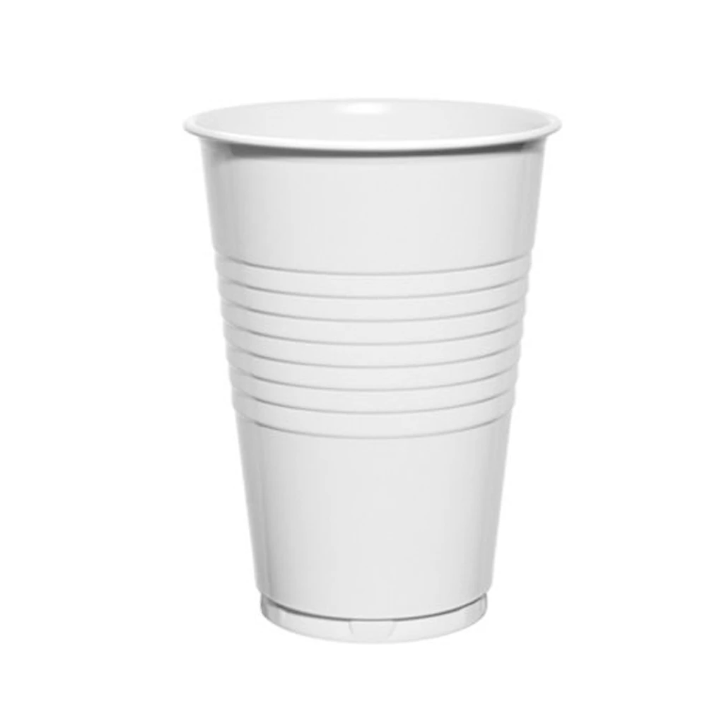  JanSan Water Cooler Plastic Cup Tall White 200ml