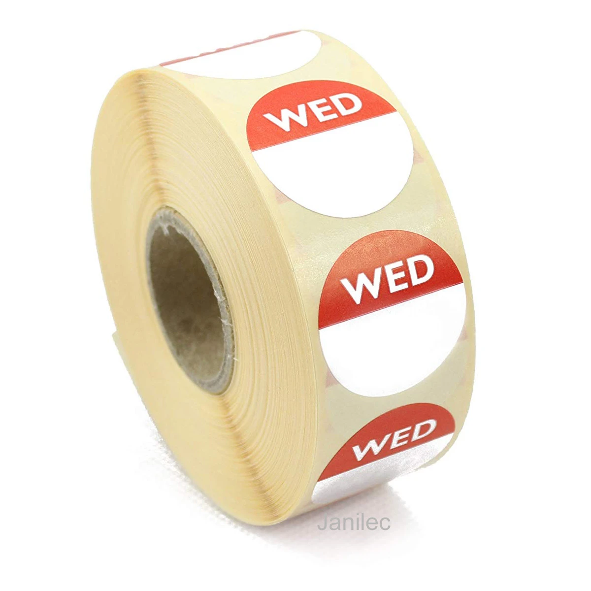  JanSan Food Rotation Day Dot Label Red Wednesday