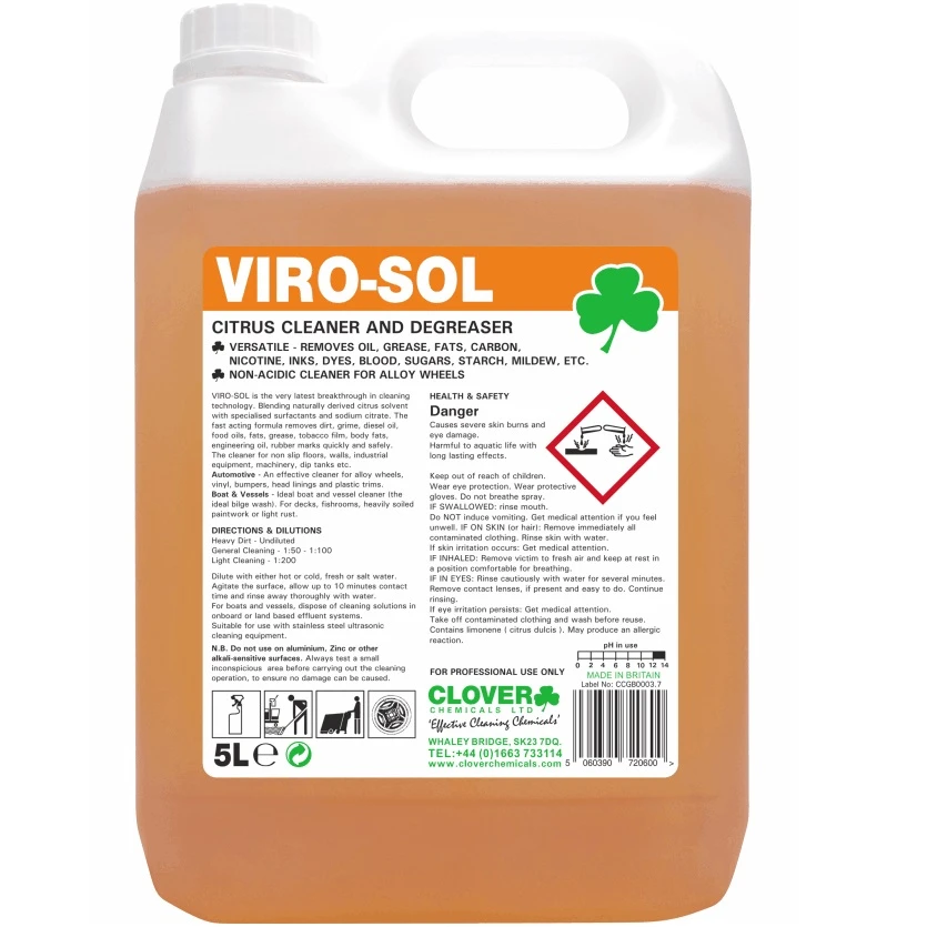  Clover Viro-Sol Citrus Based Cleaner Degreaser