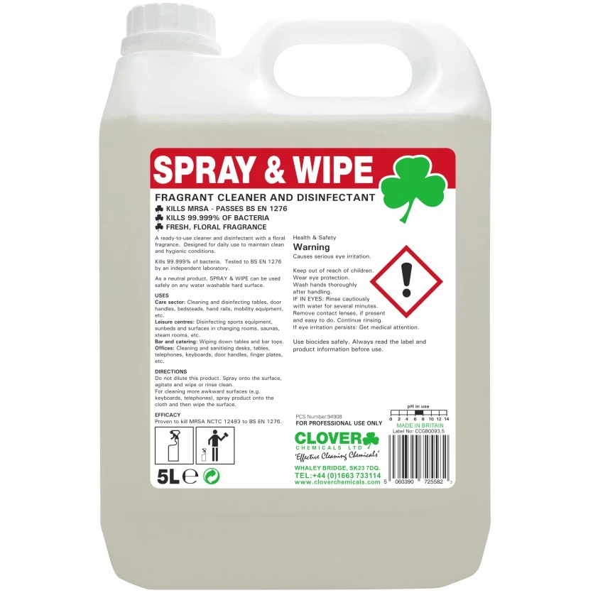  Clover Spray & Wipe Fragranced Bactericidal Clean