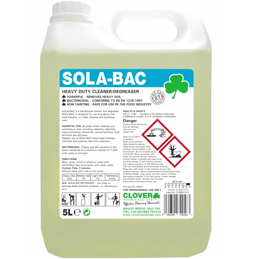  Clover Sola-Bac Heavy Duty Bactericidal Cleaner