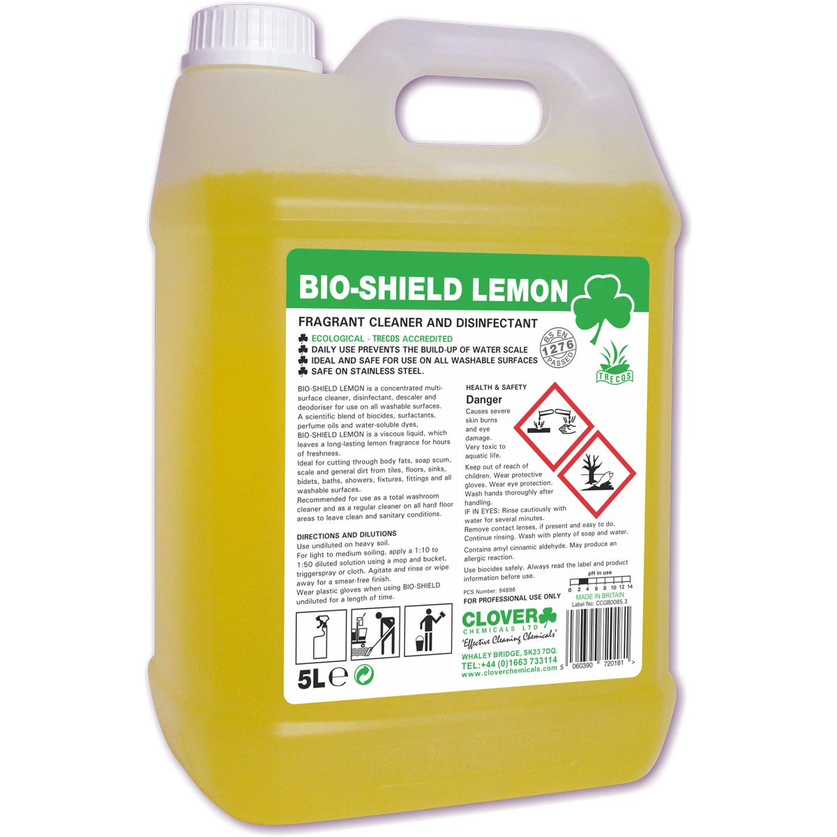  Clover Bio-Shield Lemon Acidic Cleaner Disinfectant