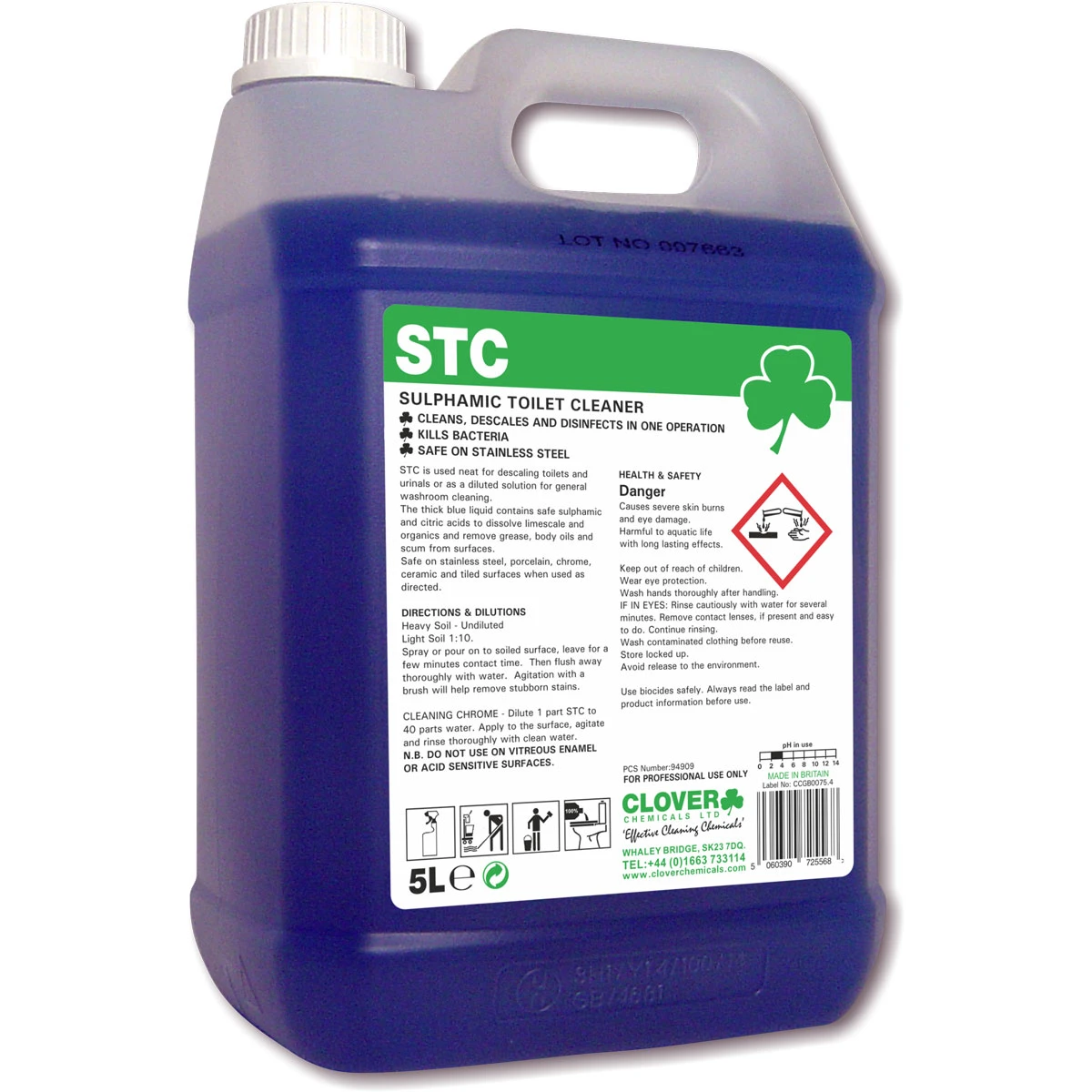  Clover STC Acidic Toilet & Washroom Cleane Cleaner