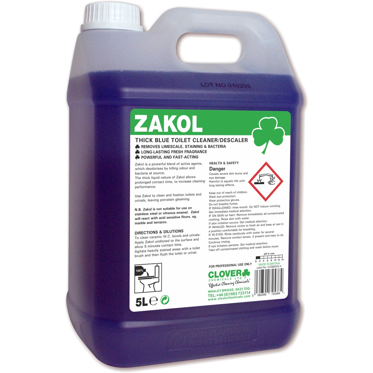 Clover Zakol Acidic Toilet Cleaner & Descaler