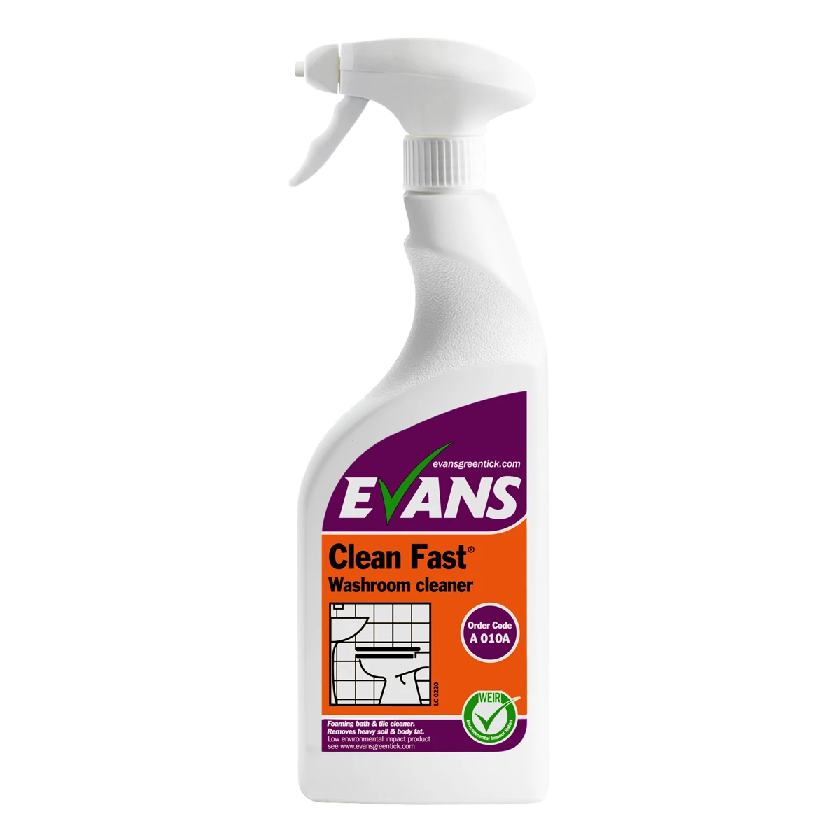 Evans Vanodine A010A Clean Fast Heavy Duty Washroom Cleaner