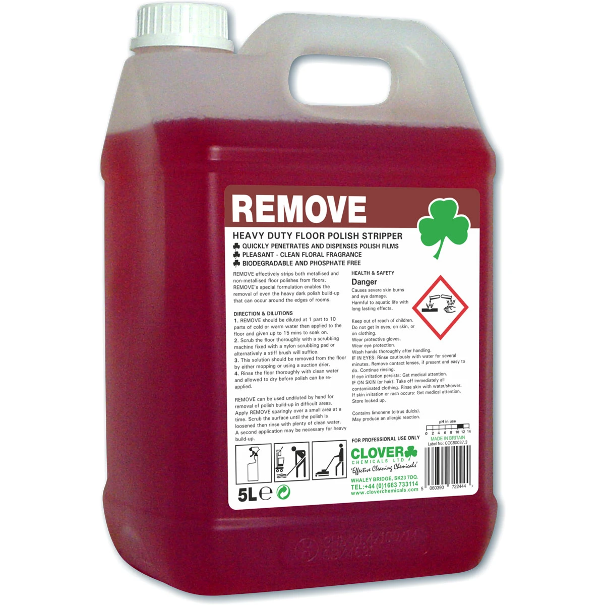  Clover Remove Floor Polish Stripper 