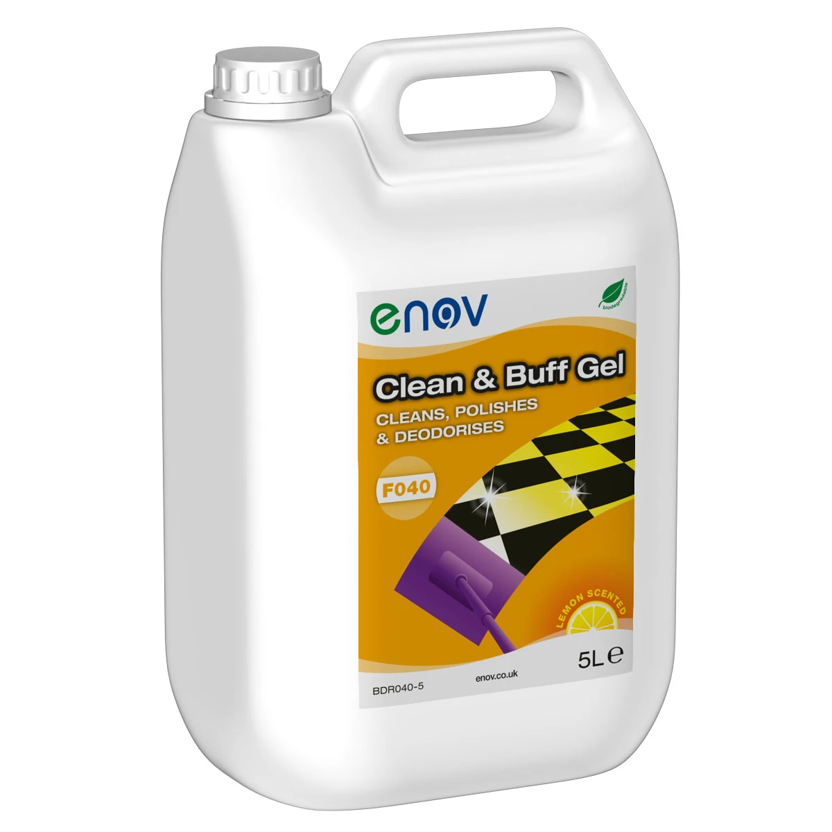  Enov F040 Clean & Buff Lemon Floor Gel Cleans, Polishes & Deodorises