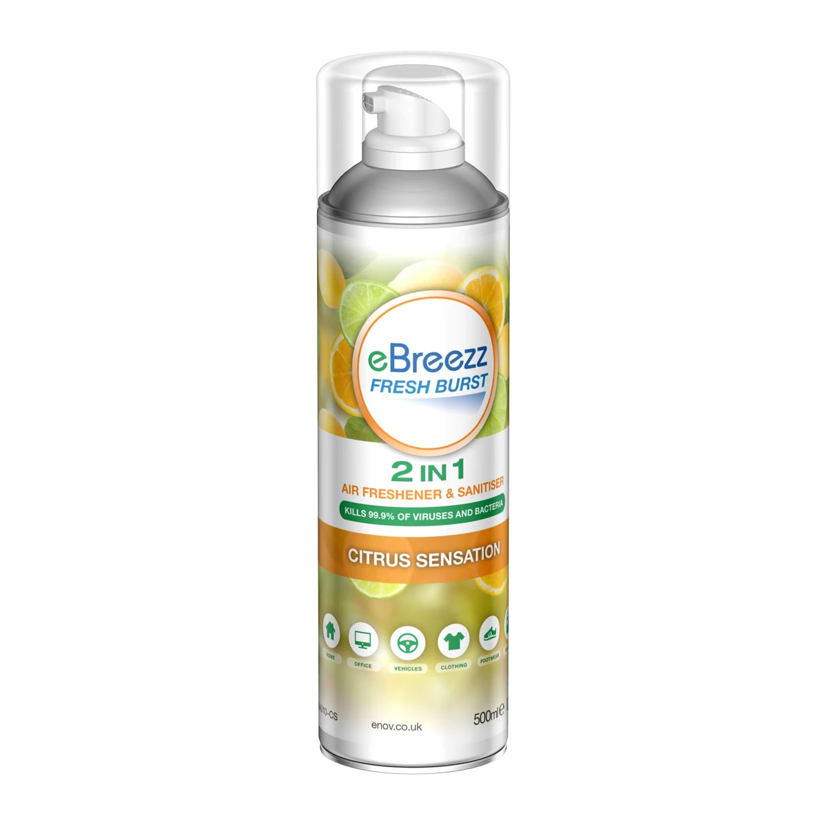 eBreezz Fresh Burst Citrus Sensation 2 in 1 Air Freshener &amp; Sanitiser