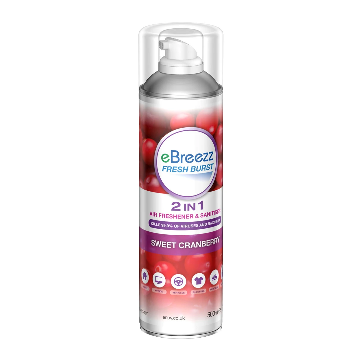  eBreezz Fresh Burst Sweet Cranberry 2 in 1 Air Freshener & Sanitiser