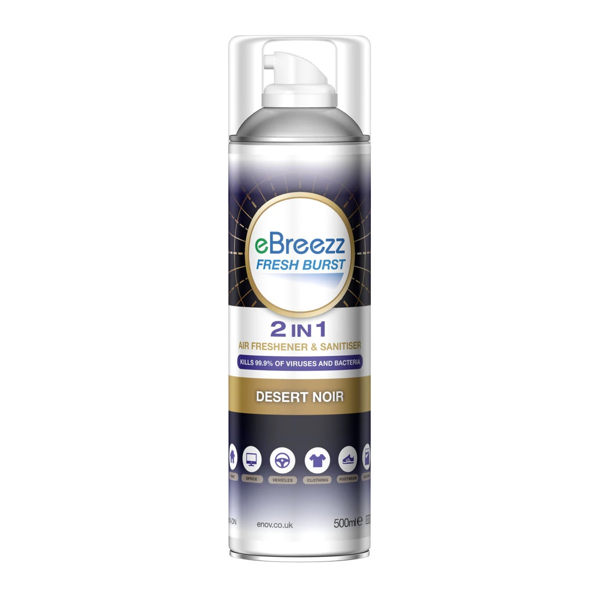 eBreezz Fresh Burst Desert Noir 2 in 1 Air Freshener & Sanitiser