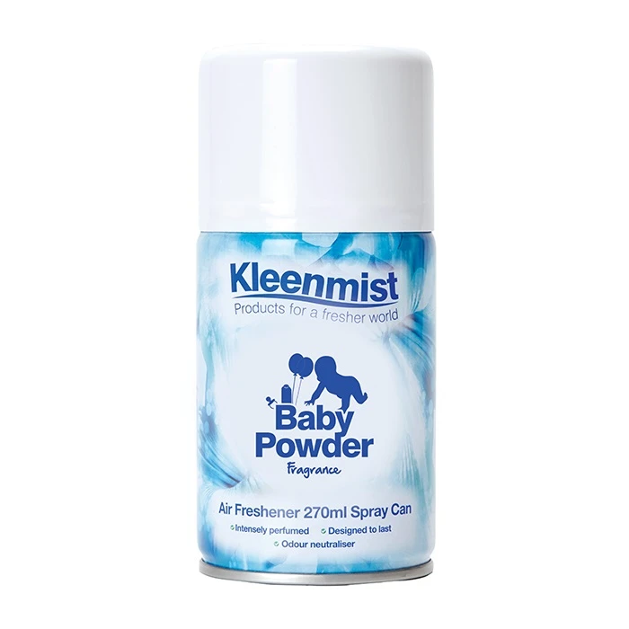 KleenMist Aerosol Air Freshener 270ml Refill Baby Powder