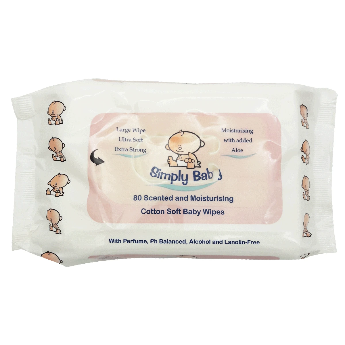 Baby Wipes Scented with Aloe 