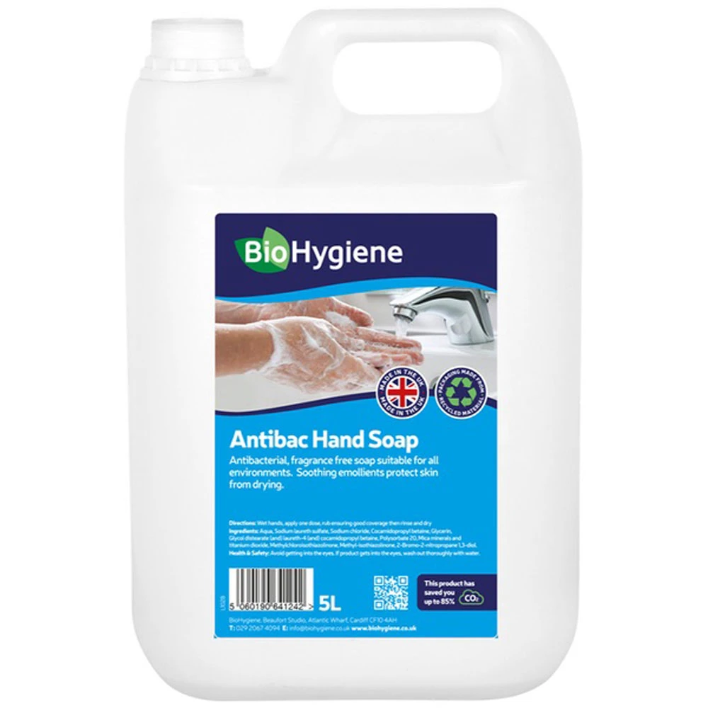 BioHygiene Antibacterial Hand Soap Unfragranced 5L