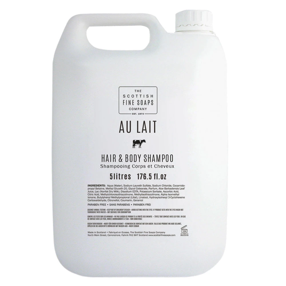 Scottish Fine Soaps Au Lait Hair & Body Shampoo 5 Litre