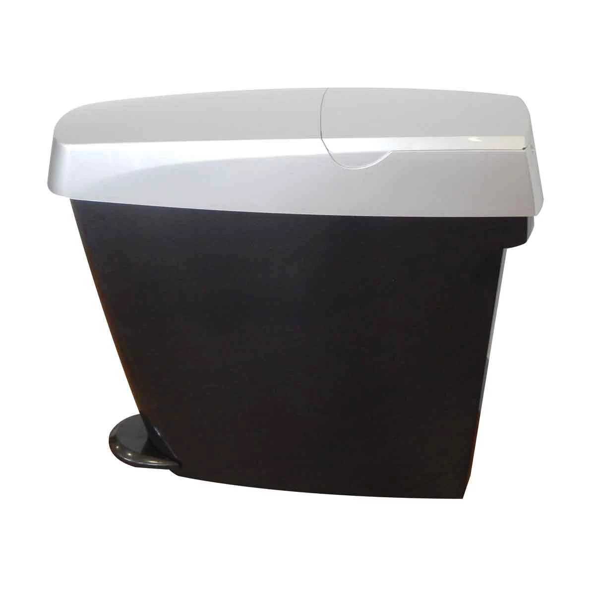 Feminine Sanitary Bin 15 Litre Black &amp; Silver