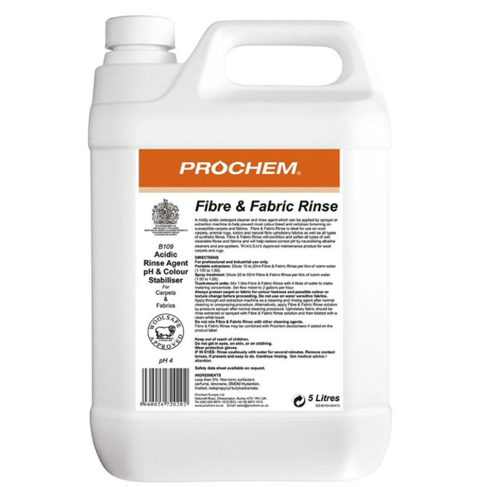 Prochem Fibre &amp; Fabric Rinse 5 Litre 