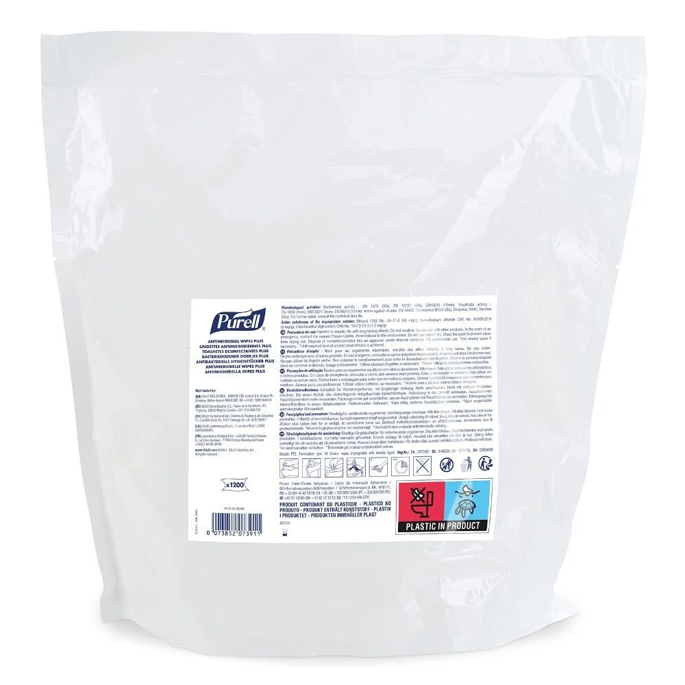 Purell 9218-02 Antimicrobial 1200 Wipes Refill