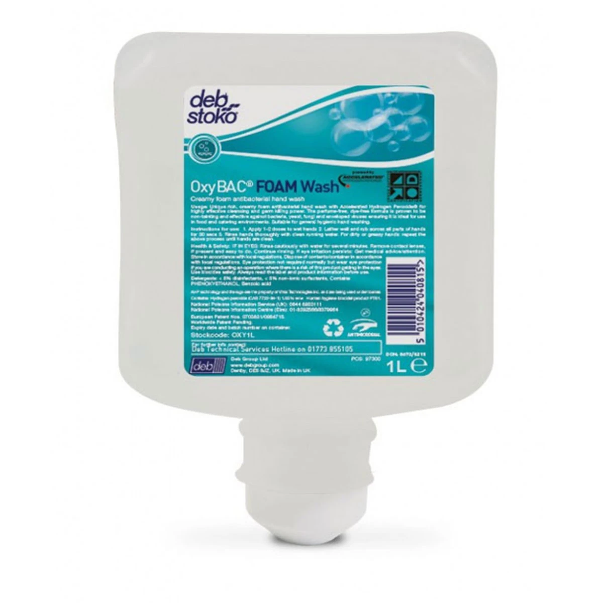  Deb OxyBAC Anti-Bacterial Foaming Soap 1 Litre