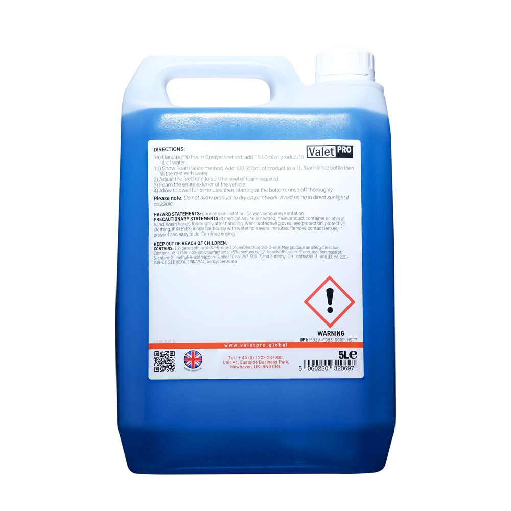 ValetPro EC27 Foamula 1 High Performance Snow Foam 5L