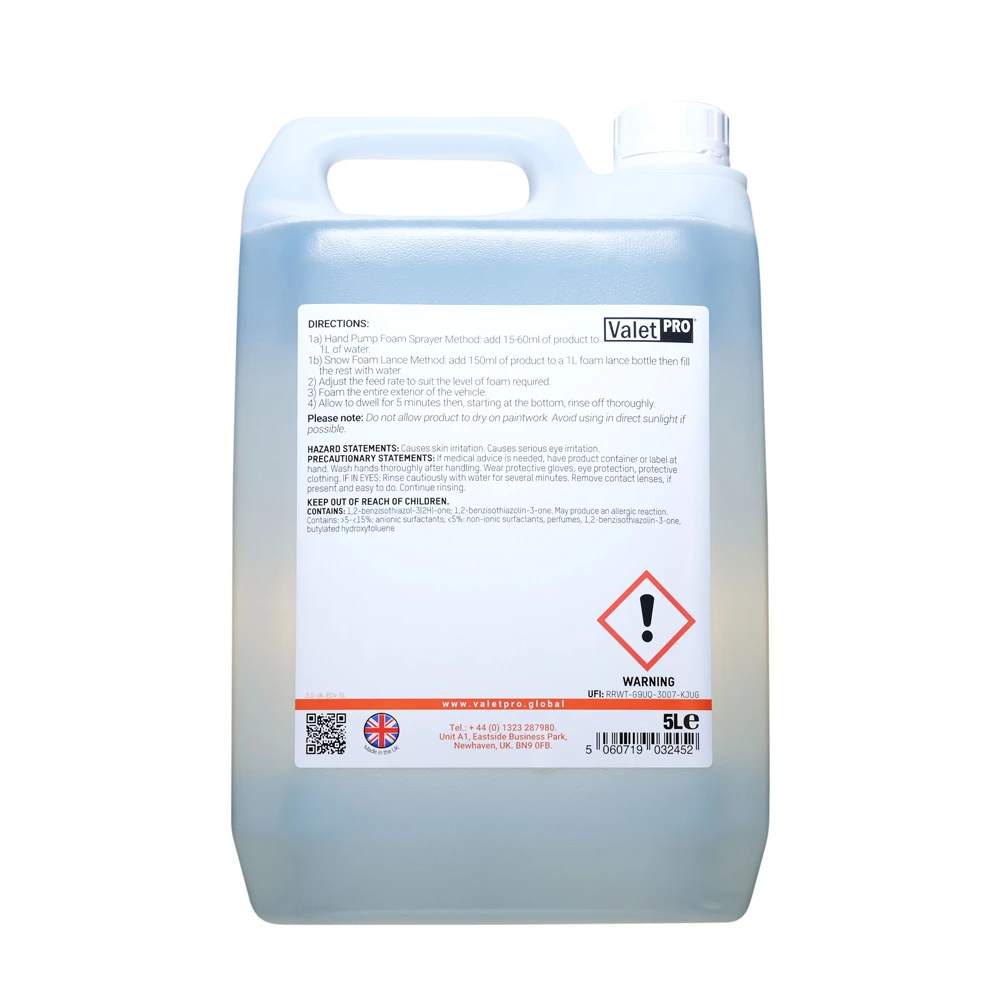 ValetPro EC4 pH Neutral High Foaming Snow Foam 5L