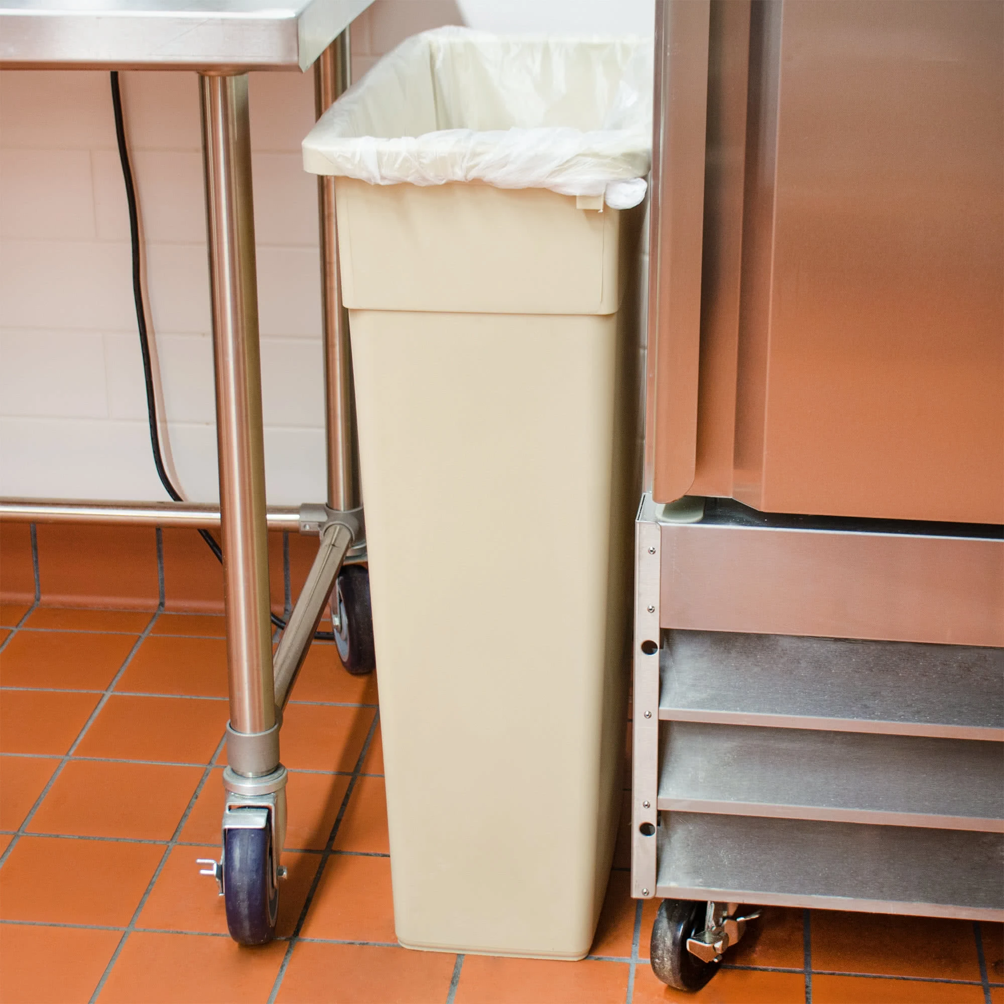 Continental Slim Wall Hugger 90 Litre Bin Beige