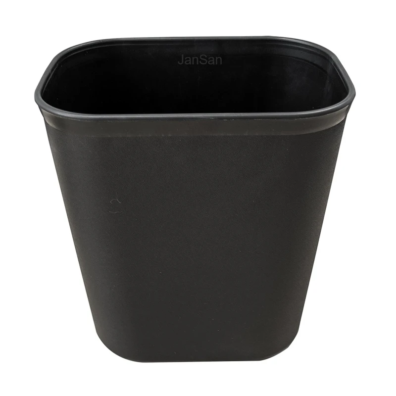 JanSan Rectangular Waste Paper Basket 12 Litre Black